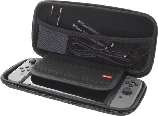 DELTACO GAMING GAM-089 Hard Case Bæretaske til Nintendo Switch - med 10 opbevaringsrum - Sort