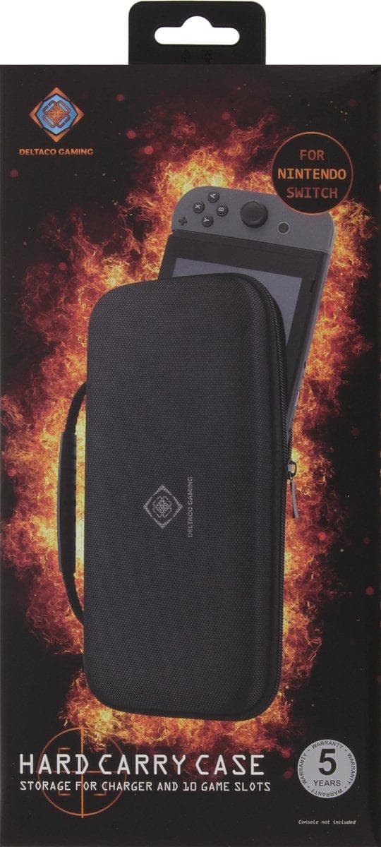 DELTACO GAMING GAM-089 Hard Case Bæretaske til Nintendo Switch - med 10 opbevaringsrum - Sort