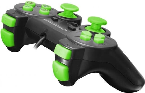 Esperanza EGG107G Gaming Controller Gamepad PC, Playstation 3 Analog / Digital USB 2.0 Svart/Grön