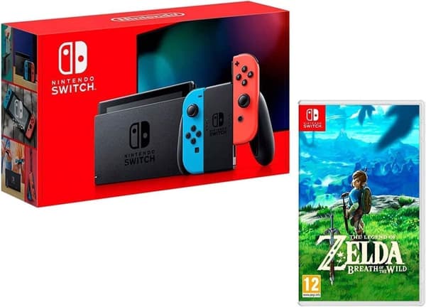 NINTENDO SWITCH + ZELDA BREATH OF THE WILD  ( begagnad, mycket bra skick )