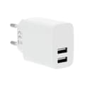 Pikkukuva 1 / 3: Laturi 220V 2xUSB-A 3.4A Valkoinen