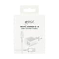 Miniatyrbillede 3 af 3: Oplader 220V 2xUSB-A 3.4A Hvid USB-C 2.0 kabel 1m