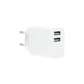 Miniatyrbillede 1 af 3: Oplader 220V 2xUSB-A 3.4A Hvid USB-C 2.0 kabel 1m