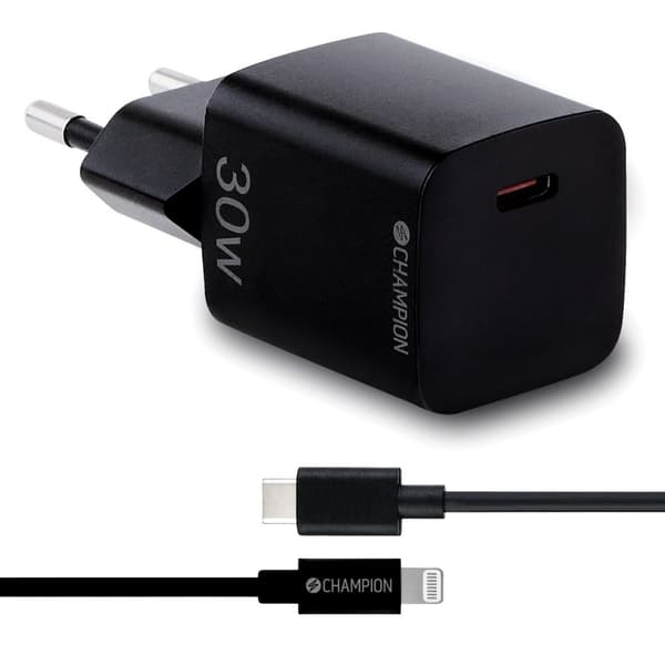Lader 30W + USB-C til Lightning-kabel Svart