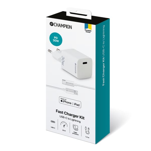 Lader 30W + USB-C til Lightning-kabel Hvit