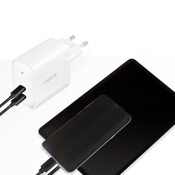 LogiLink USB-lader 2 x USB-C PD 40W GaN