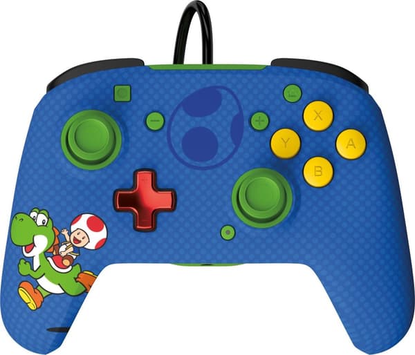 PDP REMATCH: Yoshi & Toad Blue USB-peliohjain analoginen/digitaalinen Nintendo Switch, Nintendo Switch OLED