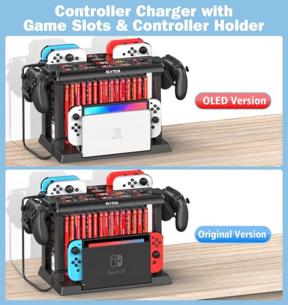Til Switch Joycon Oplader Pro Controller Holder Switch Spil Opbevaring Tower Til Nintendo Switch OLED Opladning Dock Station