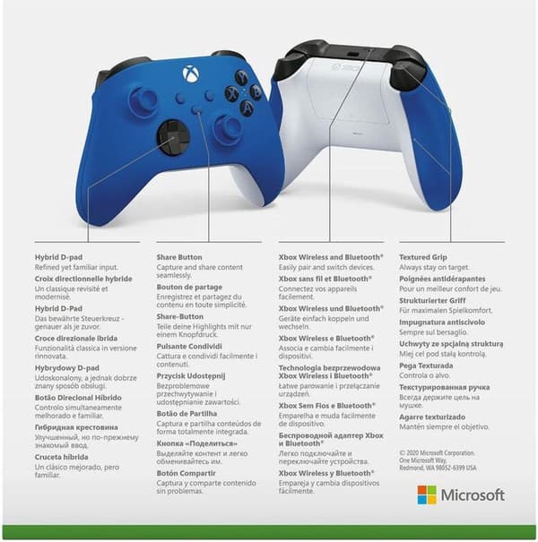 Xbox Draadloze Controller - Blå - Series X & S - Xbox One