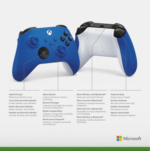 Xbox Draadloze Controller - Blå - Series X & S - Xbox One