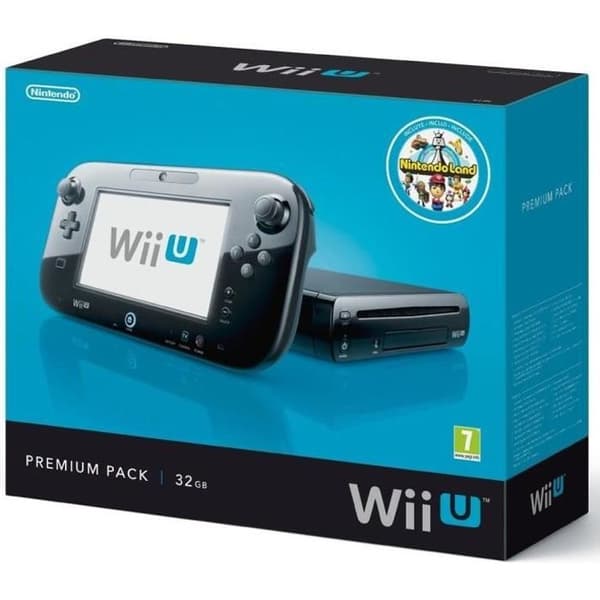NINTENDO WII U 32 GB svart "Nintendo Land" Premier...- REFURBISHED