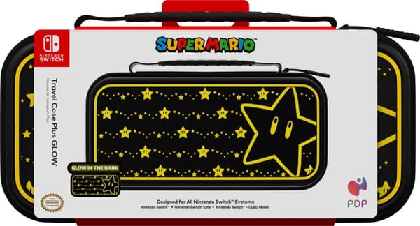 PDP Travel Case Plus - Super Star Glow In The Dark - Nintendo Switch, Switch Lite & Switch Oled