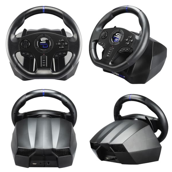 Subsonic SV750 Black USB Steering wheel + Pedals Nintendo Switch, PC, PlayStation 4, Xbox One