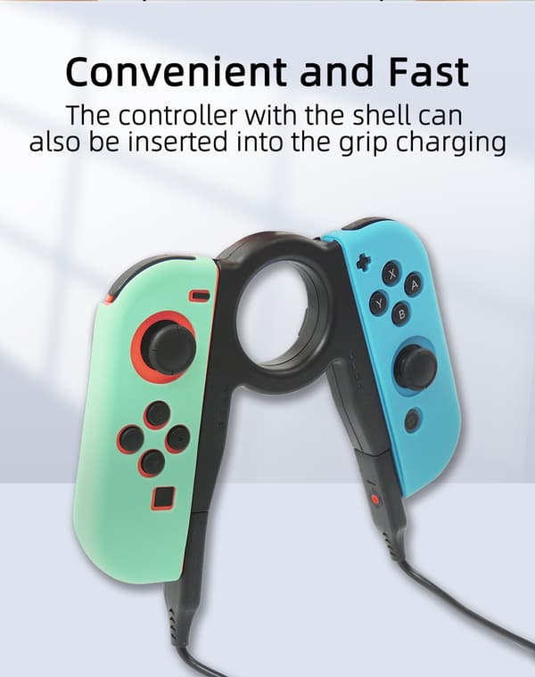 INF Joy con ladegreb til Nintendo Switch/OLED, oplad mens du spiller Hvid