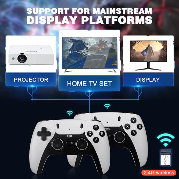 40000+ 4K HDMI TV Video Game Stick Retro Gaming Console w/ 2 Wireless Controller 128GB