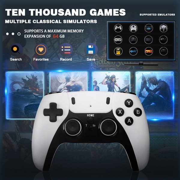 40000+ 4K HDMI TV Video Game Stick Retro Gaming Console w/ 2 Wireless Controller 128GB