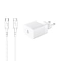 Miniatyrbilde 1 av 2: Lader 220V 1xUSB-C Hvit PD/PPS 30W + Kabel USB-C til USB-C