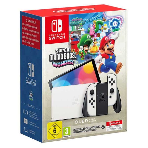Nintendo Switch Oled + Super Mario Bros.wonder + 12 Months Nso Europe PAL