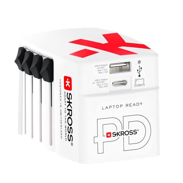 Rejseadapter World USB Charger AC65PD Hvid