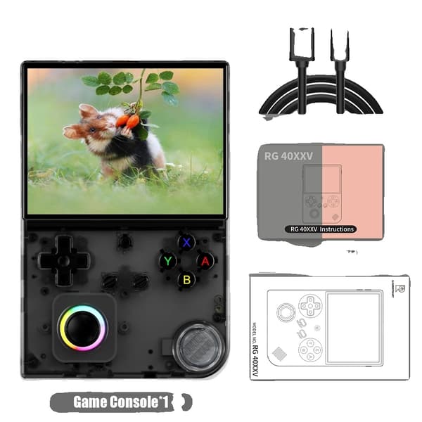 Bærbar Spilspiller, 4,0" IPS Skærm, 3200mAh Batteri,Hvid, 64G(5K Spil) Sort