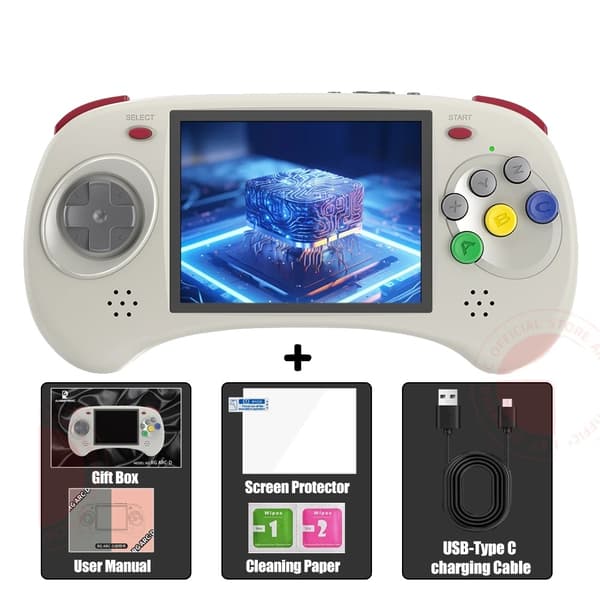 ANBERNIC Retro Handheld Spelkonsol, Linux OS, 4,0-tums IPS-skärm,RG ARC-S Blå T, Ingen spelkort (0 spel)