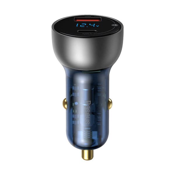 Dubbel snabbladdare Billaddare Baseus Special Digital Display QC+PPS 65W (Silver)