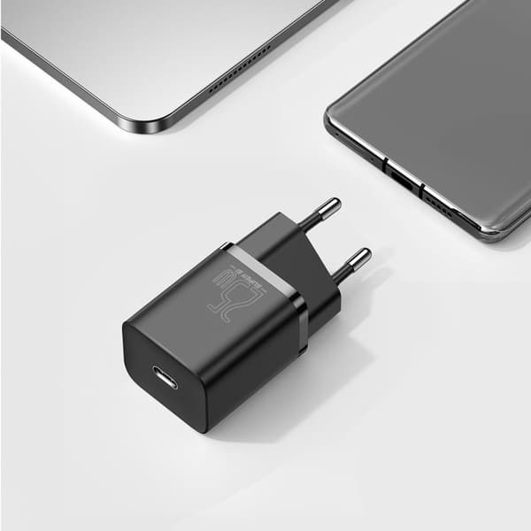 Baseus Super Si Quick Charger 1C 25W med USB-C kabel til USB-C 1m (sort)