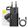 Miniatyrbillede 1 af 11: Baseus Super Si Quick Charger 1C 25W med USB-C kabel til USB-C 1m (sort)