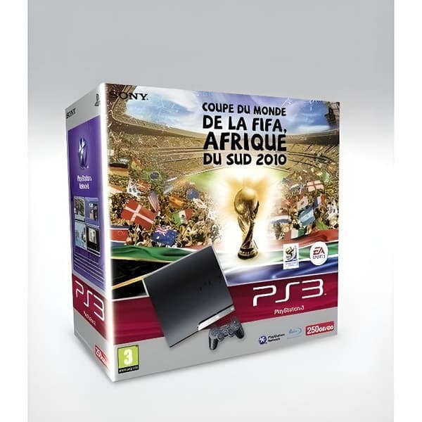 PS3 Pack - FIFA - Afrika-VM - 250 GB - Svart- REFURBISHED