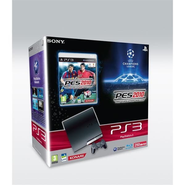 Sony PS3 Slim 250 GB konsolpaket + PES 2010- REFURBISHED