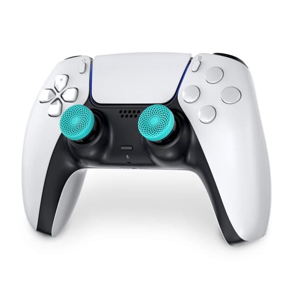 KontrolFreek Lotus - PS5/PS4 - 2 konkava joysticks - Mellanstor - Blågrön/Transparent