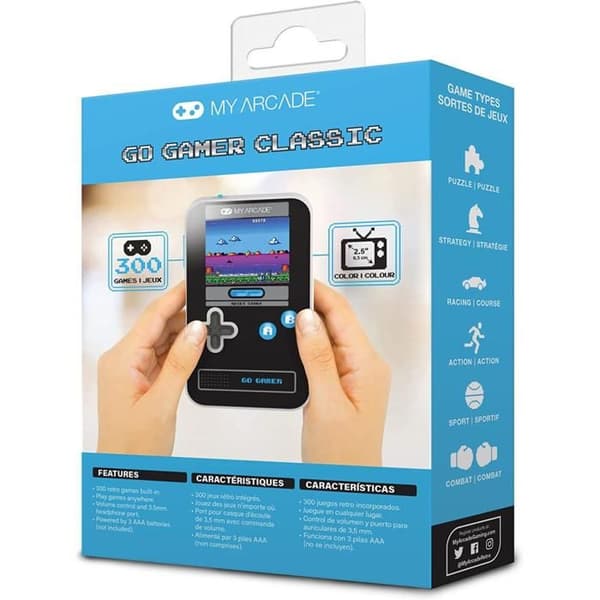 Bärbar konsol - My Arcade - GO Gamer - Blå/Svart - 300 spel - Skärm 6,3 cm
