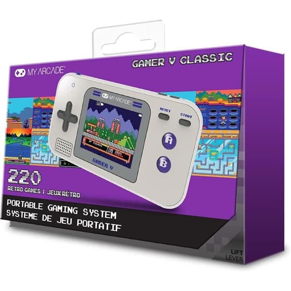 Bärbar konsol - My Arcade - Classic Gamer V - 220 spel - Lila/Grå - 6,3 cm skärm