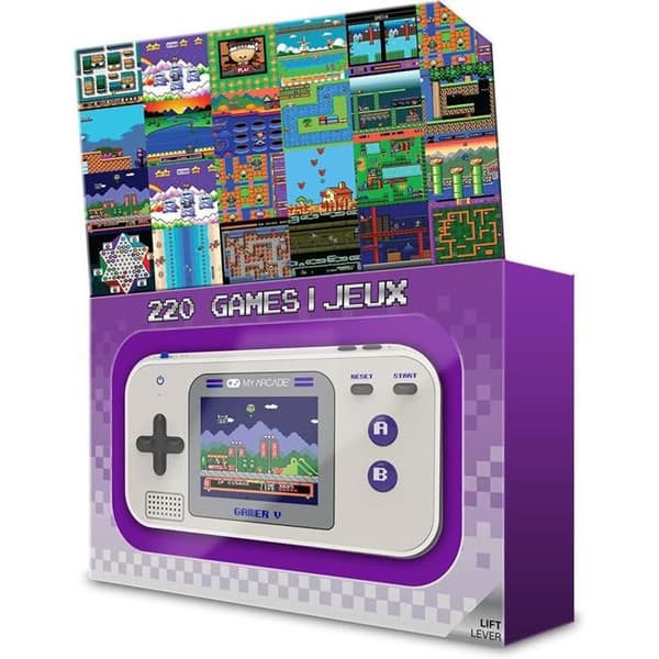 Bärbar konsol - My Arcade - Classic Gamer V - 220 spel - Lila/Grå - 6,3 cm skärm