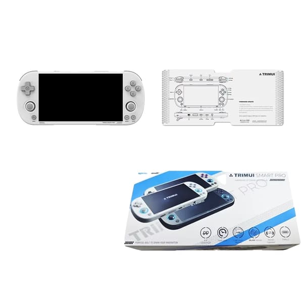 Trimui Smart Pro Handhållen Spelkonsol, 5000 mAh Batteri, 12000+ Retrospel,64G, Vit