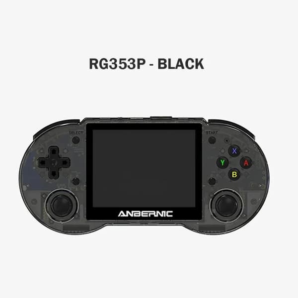 Handhållen Spelkonsol, 3,5" IPS-skärm, Stöd för Dubbel OS,256G 45000 SPEL, RG353P Svart