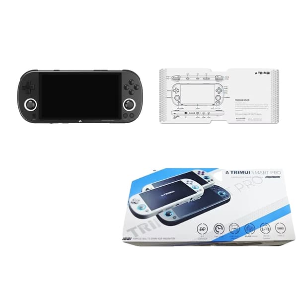Trimui Smart Pro Handhållen Spelkonsol, 5000 mAh Batteri, 12000+ Retrospel,Svart, 256G