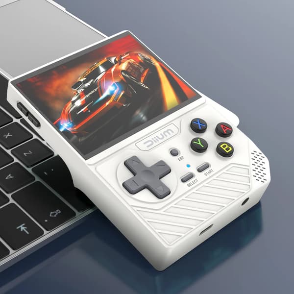 Handhållen Spelkonsol, 3,5 Tum HD Skärm, 2500mAh Batteri,Vit, 128G