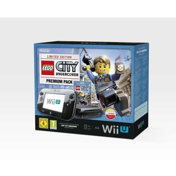 WII U PREMIUM SVART PACK LEGO CITY UNDERCOVER- USED