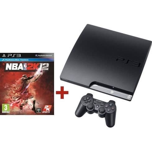 Sony PS3 160 GB svart konsol - NBA 2K12 - Blu-Ray-spelare - 1 års garanti- USED