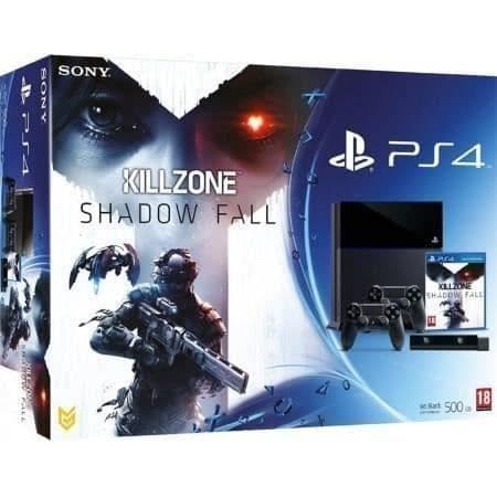 PS4 500 GB Svart + 2 DUAL+ KILLZONE- USED