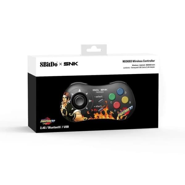 Kyo Kusanagi Edition: 8Bitdo Manette Bluetooth Stil SNK Neo Geo - kompatibel med PC Windows, Android &amp; Neo Geo Mini