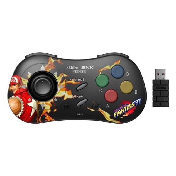 Terry Bogard Edition: 8Bitdo Manett Bluetooth Stil SNK Neo Geo - kompatibel med PC Windows, Android och Neo Geo Mini