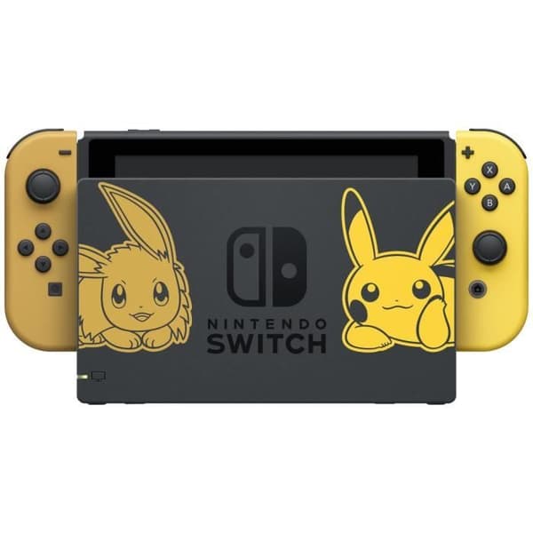 Nintendo Switch-konsol • Limited Edition Pikachu &amp; Eevee + Pokémon: Let's Go, Pikachu (förinstallerat) + Poké Ball Plus