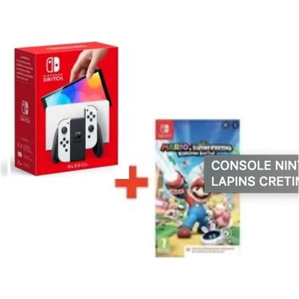 NINTENDO SWITCH OLED KONSOLL + MARIO RABBIDS