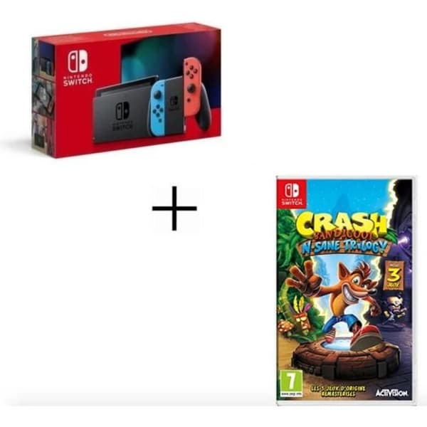 NINTENDO SWITCH CONSOLL + CRASH TRILOGY