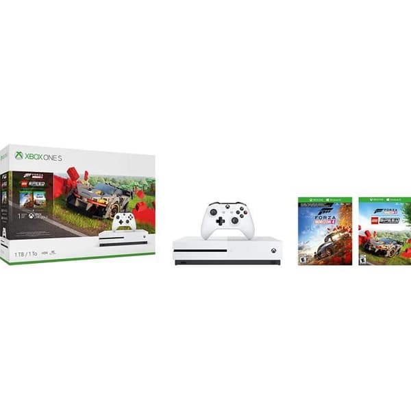 Xbox One S 1TB-konsol - Microsoft - Forza Horizon 4 - Vit - Integrerad 4K Bluray-spelare