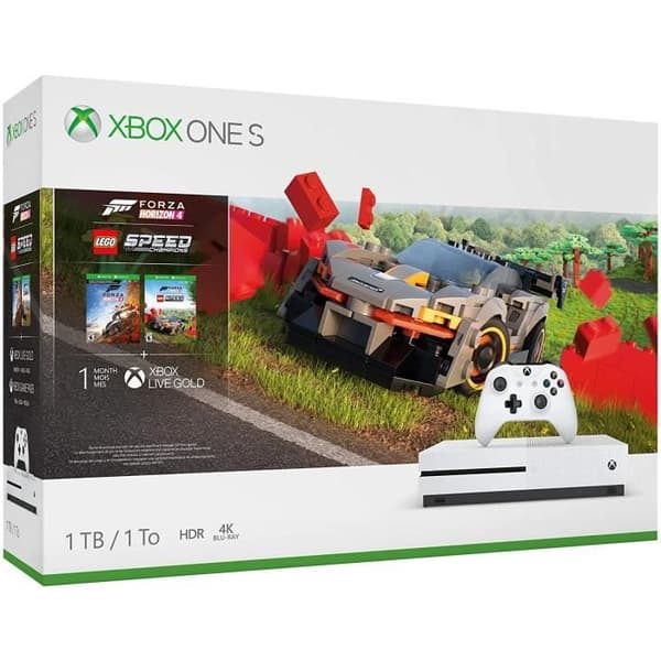 Xbox One S 1TB-konsol - Microsoft - Forza Horizon 4 - Vit - Integrerad 4K Bluray-spelare