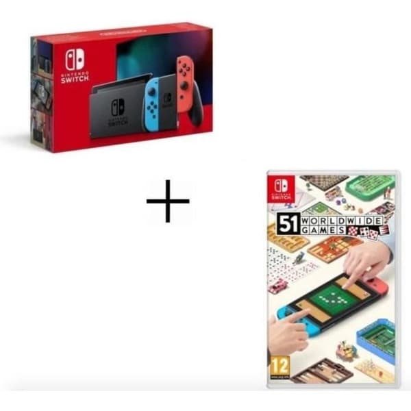 NINTENDO SWITCH-KONSOL + 51 VÄRLDENSPEL