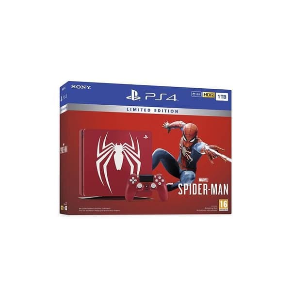 Fantastisk Red Spider-Man Limited Edition PS4-konsol med spel - 1TB